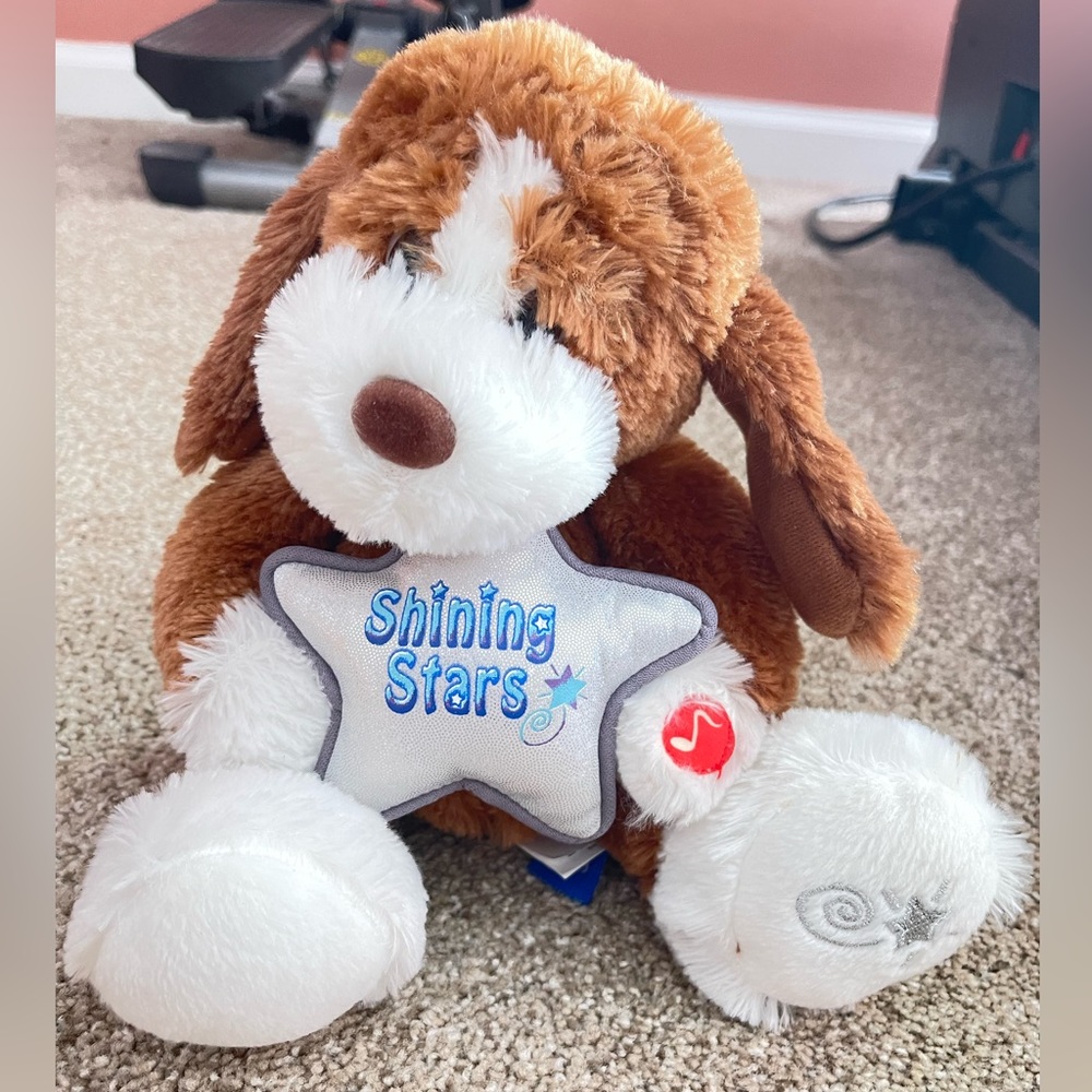 Russ Shining Star Puppy Dog Brown White Stuffed Animal Plush Toy